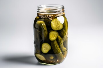 glass jars with pickled cucumbers, jars with vegetables