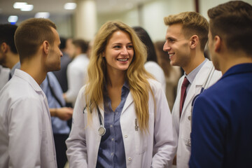 Obraz premium Young Medical Professionals Socializing