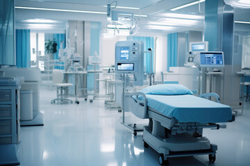 High-Tech Hospital Room with Advanced Medical Equipment