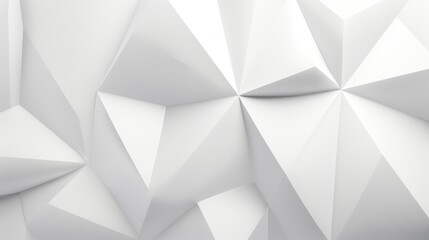 Futuristic Surface with Triangular Pyramids: Clean and Minimalistic White Polygonal 3D Background AI Generated