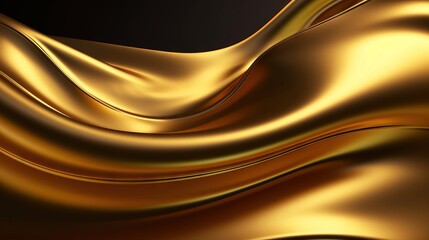 Wavy Shiny Liquid Gold Texture on Minimalistic Clean Wall AI Generated