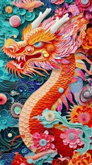 Happy chinese new year, year of the dragon zodiac sign