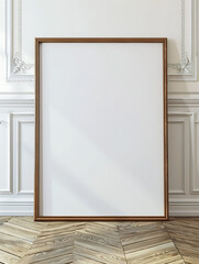 A plain frame laying against a wall, perfect for mock ups