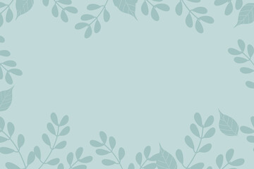 Silhouette spring floral leaf background doodle frame border blue colour pattern white floral seamless pattern minimal  spring summer flowers vector illustration
