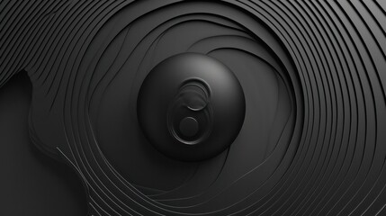 Black lines in circle abstract background. Yin and yang symbol. Dynamic transition illusion