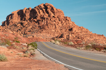 Road through the Valley of Fire in Nevada.