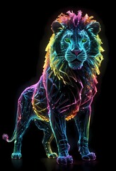 holographic projection of a lion