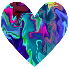 Blue shiny marble heart.Design for Valentines day