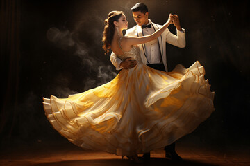 Argentine tango, salsa, waltz, chacha, rumba, jive, bachata. energy emotion funny happy dance, couple woman man girl boy, love ballroom sport hispanic latin together. - obrazy, fototapety, plakaty