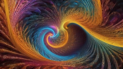 An intricate abstract vector fractal, featuring interwoven wave functions and Zentangle patterns or texture.Ai generative