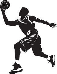 Naklejka premium Rim Rapture Basketball Player Dunk Icon in Vector Euphoria 
