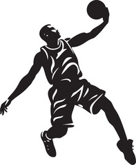 Sky Stratosphere Basketball Player Dunk Vector Icon for Soaring High 