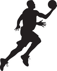 Fototapeta na wymiar Hoops Horizon Basketball Player Dunk Logo in Vector Brilliance 