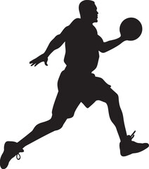 Gravity Glyph Basketball Player Dunk Vector in Symbolic Design 