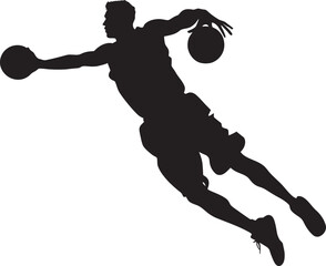 Slam Sanctuary Basketball Player Dunk Vector Icon in Vector Tranquility 