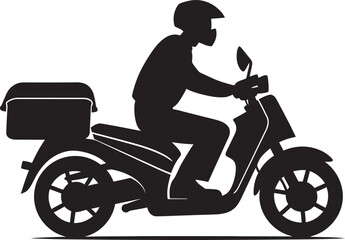 Rushed Repasts Rider Scooter Man Icon for Fast Food Drop offs 
