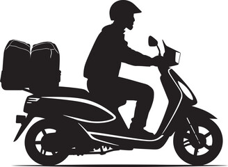 Fototapeta premium Flavor Flyer Fleet Vector Logo for Scooter Food Delivery Service 