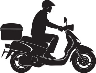 Speedy Eats Express Vector Logo for Scooter Food Delivery Icon 