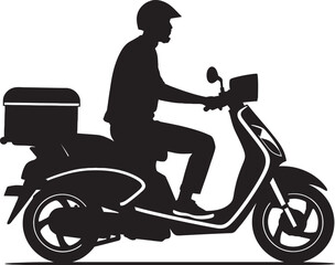 Fototapeta premium Rapid Munch Messenger Vector Logo for Scooter Food Drop offs 
