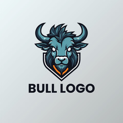 A minimalist Bull Mascot Logo Design Template