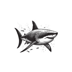 Hand Drawn Illustration of a Shark