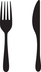 Elegant Dining Emblem Fork and Knife Vector Icon in Stylish Design 