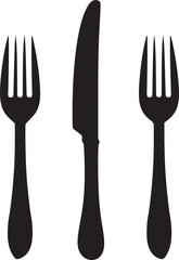 Fine Dining Mark Fork and Knife Vector Icon for Culinary Class 