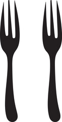 Cutlery Elegance Crest Fork and Knife Icon in Vector Artistry 