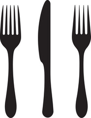 Artistic Cutlery Emblem Vector Logo for Stylish Dining Symbol 