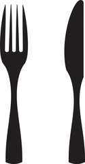 Fine Dining Mark Fork and Knife Vector Icon for Culinary Class 