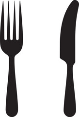 Gourmet Dining Insignia Fork and Knife Vector Icon for Culinary Class 