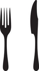 Cutlery Elegance Crest Fork and Knife Icon in Vector Artistry 