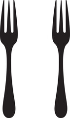 Utensil Elegance Badge Fork and Knife Vector Icon for Culinary Excellence 