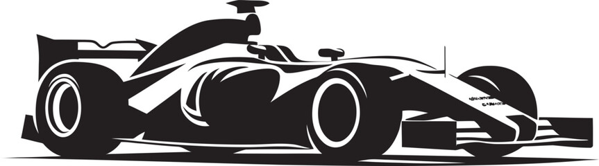 Turbo Thrust Insignia Formula 1 Racing Car Icon in Vector Power 