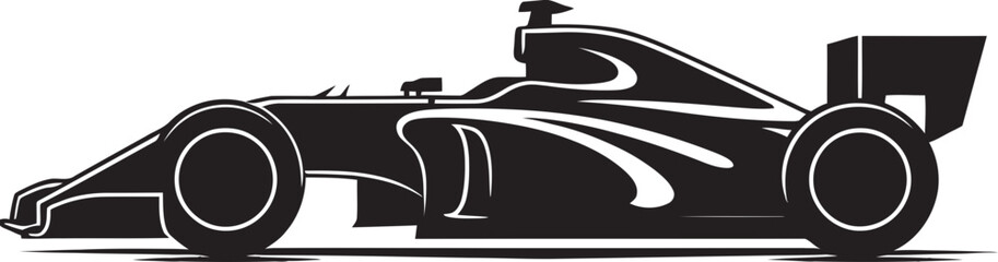 Speed Symphony Crest Formula 1 Racing Car Icon in Dynamic Vector Artistry 