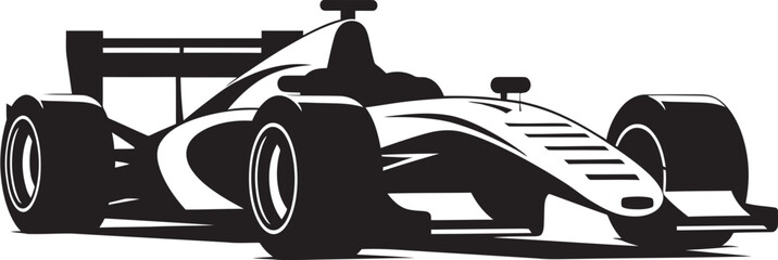 Speed Symphony Crest Formula 1 Racing Car Icon in Vector Precision  - obrazy, fototapety, plakaty