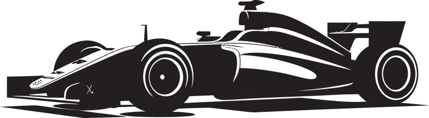 Nitro Surge Badge Formula 1 Racing Car Icon in Vector Power 