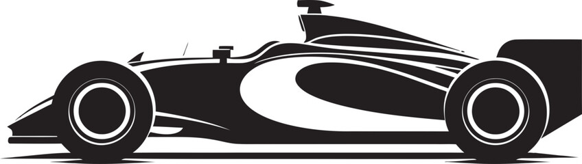 Speed Symphony Crest Formula 1 Racing Car Icon in Vector Precision 