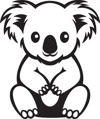 Bamboo Browsing Insignia Vector Design for Koala Conservation 