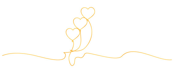 illustration of birthday balloons in the shape of love