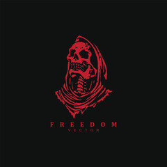 Vintage retro engraved grim reaper vector art illustration