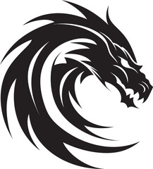 Fototapeta premium Ethereal Serpent Insignia Kuei Dragon Vector Icon in Mythical Harmony 