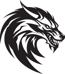 Spirited Serpent Badge Kuei Dragon Vector Icon for Mythical Power 