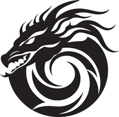 Serpent Sovereignty Badge Kuei Dragon Vector Logo for Mythical Dominion 