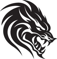 Spirited Serpent Badge Kuei Dragon Vector Icon for Mythical Power 