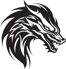 Obraz premium Mystical Majesty Badge Vector Design for Kuei Dragon Enchantment 