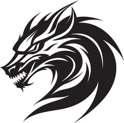 Spirited Serpent Crest Kuei Dragon Vector Icon for Mythical Power 
