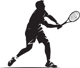 Victory Vortex Badge Tennis Player Vector Logo for Winning Vibe 