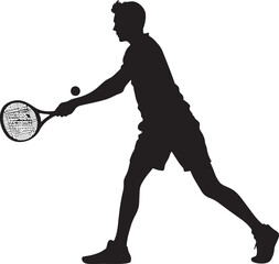 Precision Performer Crest Male Tennis Player Icon in Dynamic Pose 