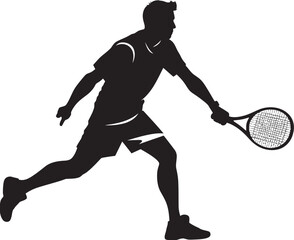 Net Ninja Badge Tennis Player Vector Icon for Precision Plays 